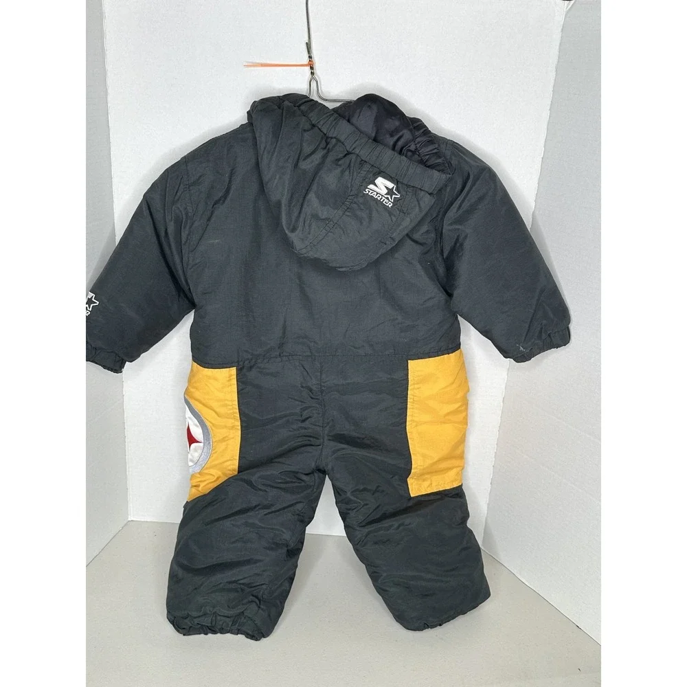 18 mo Pittsburgh Steelers Starter Snowsuit NFL Pro Line Hooded Puffer Suit 1990s
